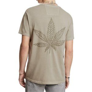 John Varvatos Men's High Society Member Embroidered Leaf Graphic T-Shirt Fossil